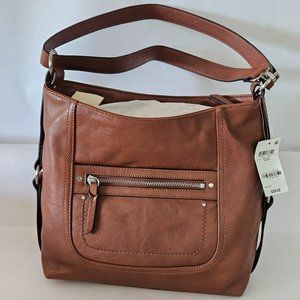 INC International Concepts Riverton Hobo, Brandy/Silver